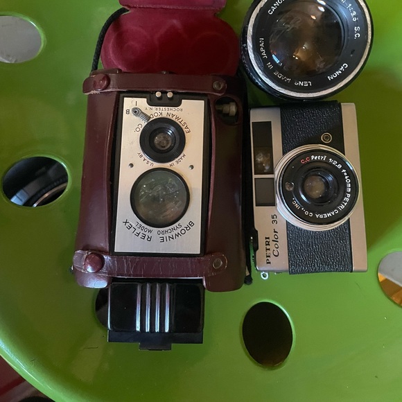 1940’s video camera in leather case / 1960’s color photo camera / vintage lense - Picture 2 of 16